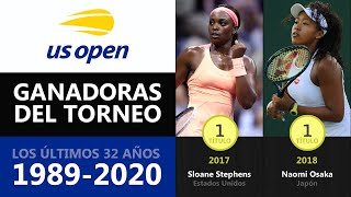 🎾 Ganadoras del US Open los últimos 32 años (1989-2020)