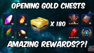 Marvel Future Fight|| Opening 180 Gold chests| Amazing Rewards in gold chest box??!