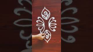 Easy Rangoli design | 4x2 dots | small | muggu | kollam #shorts