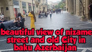 baku Azerbaijan/ Beautiful nizame street and old sity