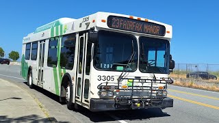 (Retired) Marin Transit: 2010 New Flyer DE35LF #3305 on Route 23 Westbound Fairfax Manor