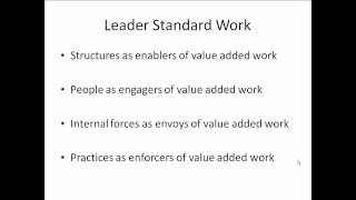 Sustaining Improvement:  Building Administrators, Leader Standard Work