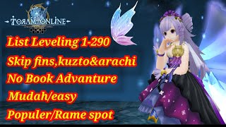 List leveling 1-290 skip fins,kuzto,esp&arachi - Toram Online