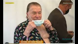 Silvio Santos imagens inédita tomando vacina