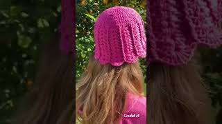 Shell stitch crochet bucket hat