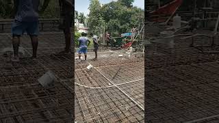 roof slab concreting M25 #shorts #subscribe #construction #rcc #reinforcement #viral #concrete #m25