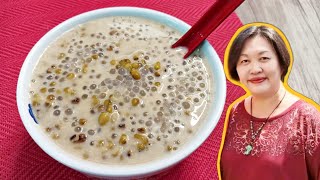 Sweet Mung Bean Dessert With Sago And Coconut Milk