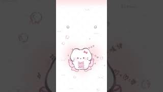 Cute pink kitten bow baby Animated