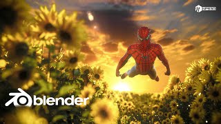 Blender Tutorial | Spiderman Sunflower Sunset | SSS