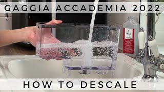 Gaggia Accademia 2022 - How To Descale