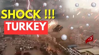 Brutal destruction of Turkey, Gaziantep is hit by violent thunderstorm and hail After the earthquake