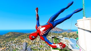 GTA 5 Spiderman Epic Jumps Compilation(GTA V Fails Funny Moments)