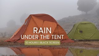 Rain Under the Tent Relaxing Sound | 10 Hours | Black Screen