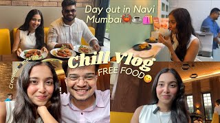 DAY IN MY LIFE - FREE FOOD In *NAVI MUMBAI*☕️🛍️| Chill day with *BLOGGERS*📸❤️| Hectic Shoot Day😵‍💫|