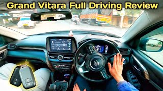 Maruti Suzuki Grand Vitara Alpha Smart Hybrid ( EV + Petrol ) 2024 Full Driving Review | Pov Drive