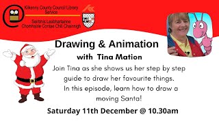 Winter Art with Tina: Learn to draw a moving Santa