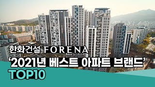 한화건설 - 2021년 베스트 아파트 브랜드 TOP10