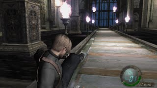 The Door stays there after the Statue falls and makes Leon look like a Delusional...