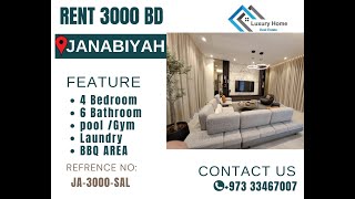 4 BED 6 BATH |FURNISHED| WIFI |BBQ AREA |TENNIS COURT | JA-3000-SAL