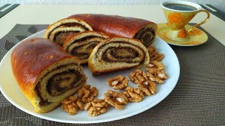 Ореховый рулет / Рулет с ореховой начинкой. /Delicious Roll with Walnut Filling