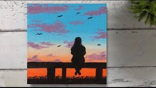 Alone Girl Painting | Easy Poster Colour Painting for Beginners #postercolours