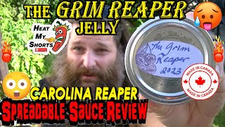 Kamloops-made "The Grim Reaper" jelly is WILD! No added fruit.. Carolina Reapers!🥵💥 I cramped..!