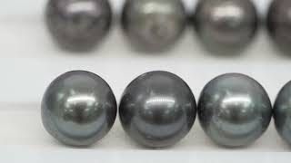 37pcs Blue Brown 11-13mm - NR AA/A Quality Tahitian Pearl Necklace NL1538 TH2