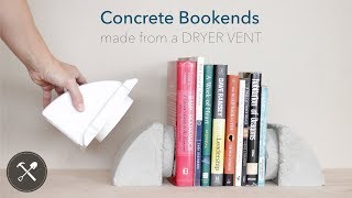 Concrete Bookends made from a Dryer Vent