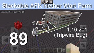 Minecraft Bedrock Tutorials(89) - How to build a Stackable AFK Nether Wart Farm (1.16.201)