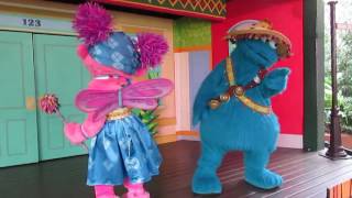 Cookie Monster and Abby do a little dancing at Sesame Street Safari of Fun!! :D