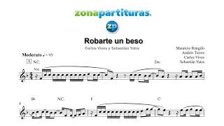 Partitura "Robarte un beso" Carlos Vives y Sebastián Yatra