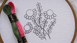 VERY EASY FLOWER HAND EMBROIDERY DESIGN FOR BEGINNERS/ 3D FLOWER EMBROIDERY #embroidery