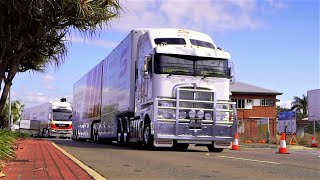 Supercars transporters parade through Townsville