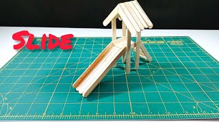 Wow!! SLIDE WITH ICE CREAM STICKS 🛝 | how to make an amazing & cute Slide with ice cream sticks !!!