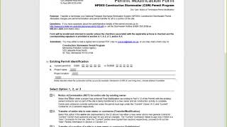 CSW Notice of Termination - Permit Modification Form