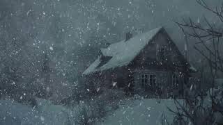 Winter Sounds for Sleep. Relaxing Snowstorm Ambience in Mountain Cabin. Blizzard and Howling Winds.