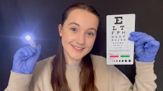 asmr eye examination / optic cranial nerve exam