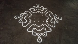 Beautiful beginners kambi kolam | 11 x 1 dots sikku kolam | easy daily kolam | SathyaSelva Arts