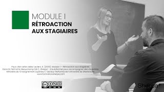 Module I   Rétroaction aux stagiaires