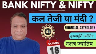 Nifty, Bank Nifty  Prediction by Financial Astrology, technical/data, news for date- 18- Oct- 2024