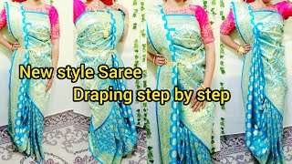 Wedding Style Saree Draping For beginners||বিয়ে বাড়িতে একটু নতুনভাবে আটপৌরেশাড়ি টা পড়ুন..