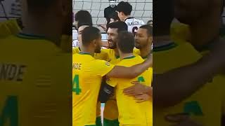 Brazil men volleyball block #volleyball #sports #shorts