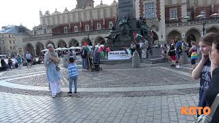 Kraków, Rynek Główny, Wolna Palestyna (Protest, Demonstracja), 10-08-2024