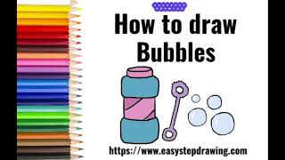 How to draw kids play bubbles easy step drawing | #easystepdrawing #drawingstepseasy #bubbles