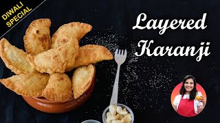 How to make layered karanji | Layered gujiya recipe | करंजी  - गुजिया रेसिपी | Priyanka's food hub