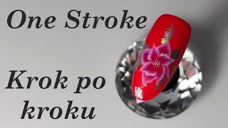 One stroke nails tutorial || Zdobienie one stroke