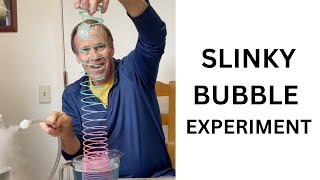 Slinky bubble trick (Roller Coaster Slinky Bubble Experiment)