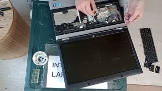 HP Probook 6550b - disassembly replace LCD screen motherboard keyboard palmrest bottom case cooler.