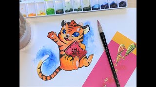 🐯 Year of the Tiger! Time lapse painting 🐯