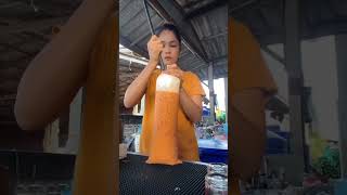 Thai tes ice drink pakai plastik jumbo #shorts #streetfood #streetfoodindonesia #iceeating #boba